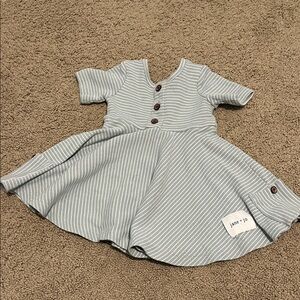 Green Striped Kids Dress